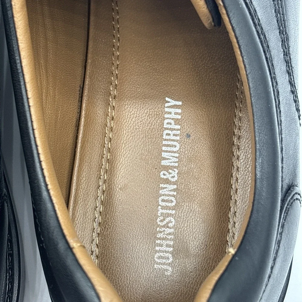 Johnston & Murphy‎ Men's Tabor Runoff Oxfords Shoes Black Leather Size 11.5